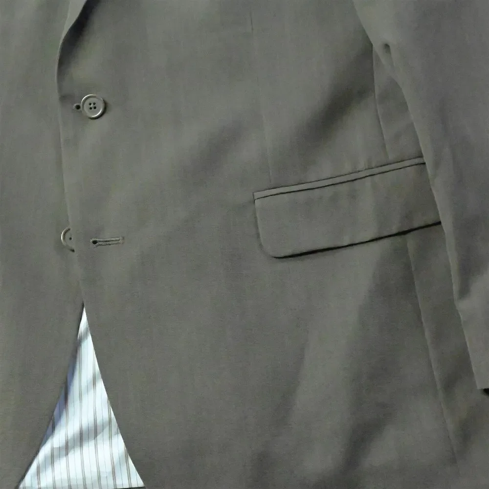 Stafford 46L Brown 2 Button Notch Lapel Mens Blazer Sport Coat Suit‎ Jacket